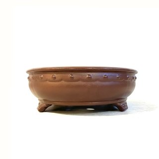 Tiesto YIXING ovalado marrón esmaltado 35x27,5x5,5 cm