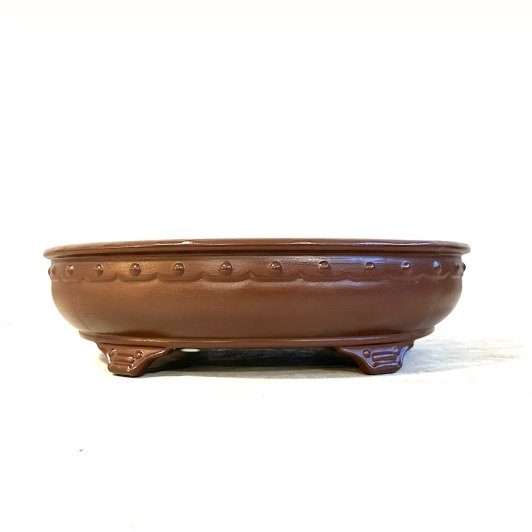 Tiesto YIXING ovalado marrón esmaltado 35x27,5x5,5 cm