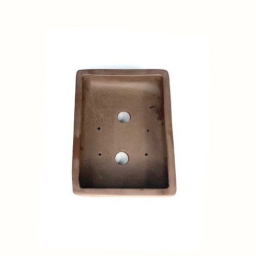 Tiesto rectangular yixing marrón sin esmaltar 20x14.5x5,5 cm